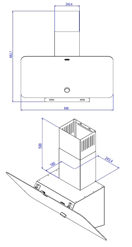 Вытяжка наклонная стеклянная Kanzler D 509 S