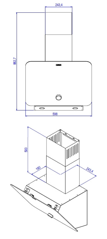 Вытяжка наклонная стеклянная Kanzler D 506 S