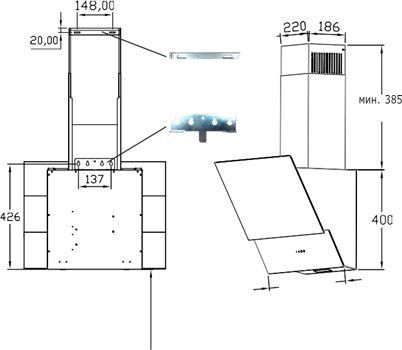 Вытяжка наклонная Kanzler D 536 W